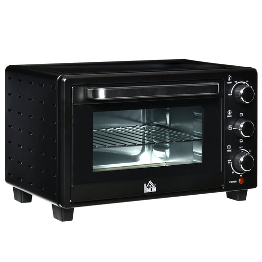 HOMCOM 21L Mini Countertop Oven, 100Β°C-230Β°C Adjustable Temp - Black