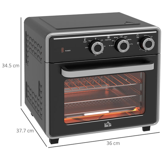HOMCOM 20L 90-230β Mini Convection Oven, with Air Fry Function - Black