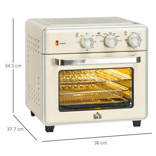 HOMCOM 20L 90-230Β°C Mini Electric Oven - Cream