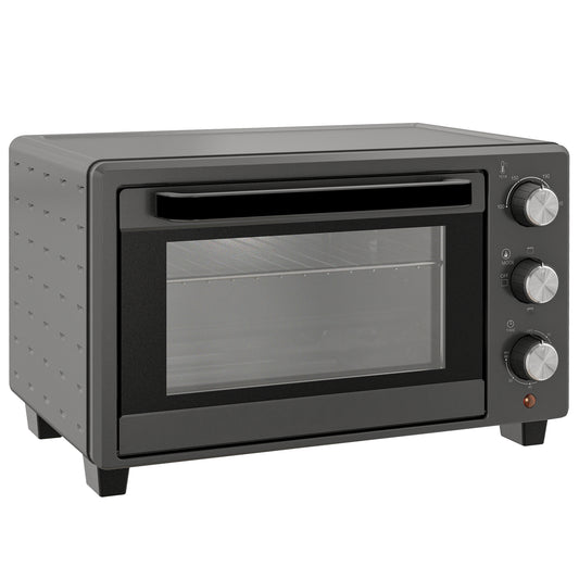 HOMCOM 21L Mini Countertop Oven, 100Β°C-230Β°C Adjustable Temp - Grey