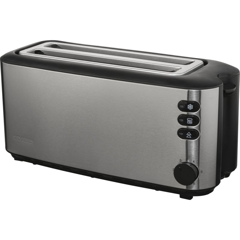 Severin AT 2509 Automatischer Langschlitz-Toaster 4 Scheibe Gebürsteter Edelstahl