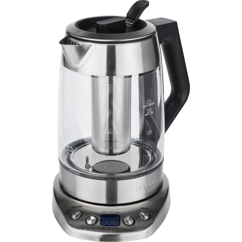 Severin WK 3479 elkedel 1.7 L 3000 W Sort, Rustfrit stål -