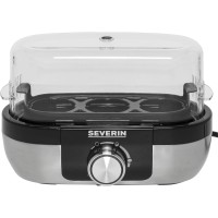 Severin EK 3163 3 Ei(er) Schwarz, Edelstahl, Transparent -