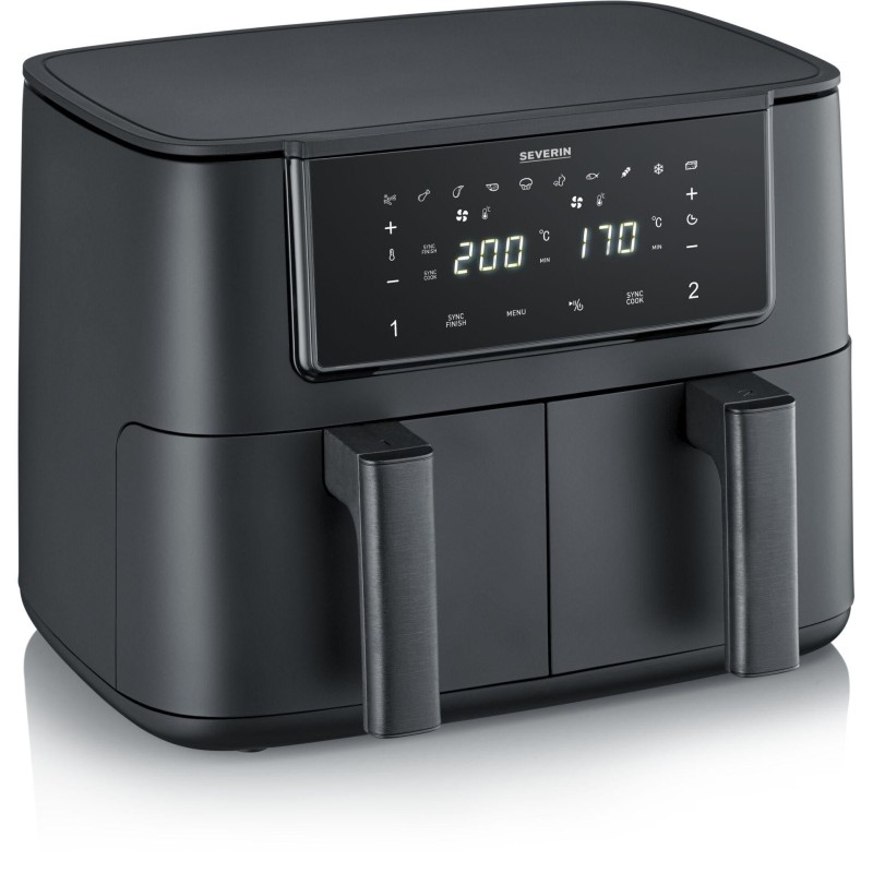 Severin FR 2463 Dobbelt 8 L Fritstående 2600 W Varmluftfriture Sort -