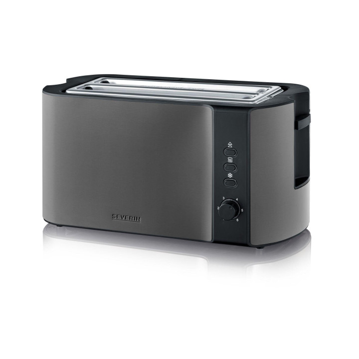 Severin AT 9341 toaster 4 slice(s) 1400 W Black, Brushed steel,