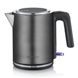 Severin WK 9342 electric kettle 1 L 2400 W Black, Brushed steel -