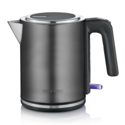 Severin WK 9342 electric kettle 1 L 2400 W Black, Brushed steel -