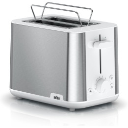 Braun HT 1510 8 2 slice(s) 900 W Stainless steel, White - Braun HT