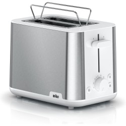 Braun HT 1510 8 2 tranche(s) 900 W Acier inoxydable, Blanc - Braun HT