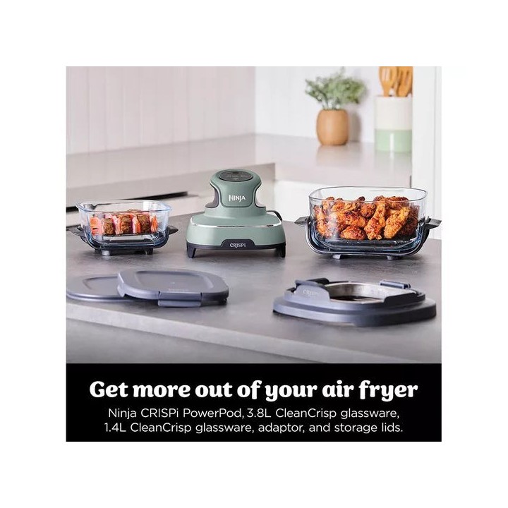 Ninja CRISPi 4-in-1 Portable Glass Air Fryer - Sage FN101UKSG - Ninja Air Fryers