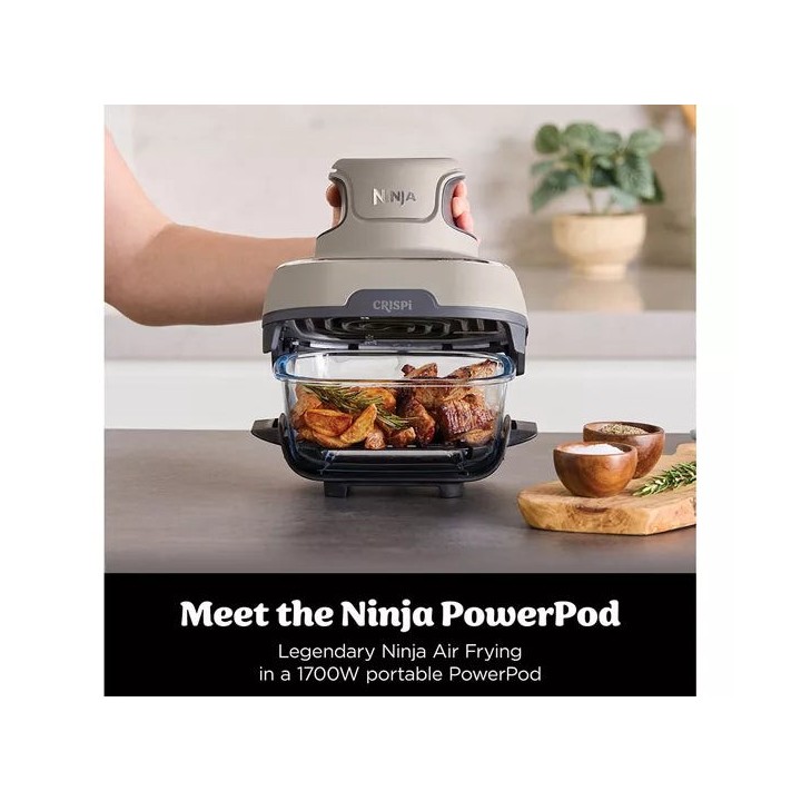 Ninja CRISPi 4-in-1 Portable Glass Air Fryer - Stone FN101UKST - Ninja Air Fryers
