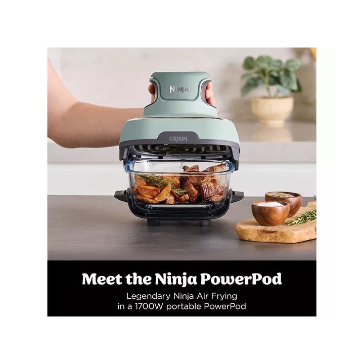 Ninja CRISPi 4-in-1 Portable Glass Air Fryer - Sage FN101UKSG - Ninja Air Fryers