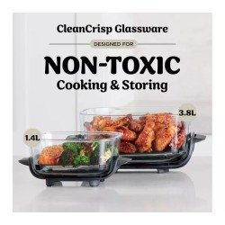 Ninja CRISPi 4-in-1 Tragbarer Glas-Heißluftfritteuse - Steinoptik FN101UKST - Ninja Heißluftfritteusen