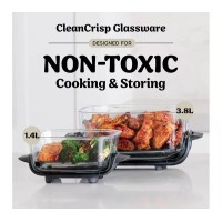 Ninja CRISPi 4-in-1 Tragbarer Glas-Heißluftfritteuse - Steinoptik FN101UKST - Ninja Heißluftfritteusen
