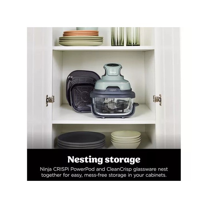 Ninja CRISPi 4-in-1 Portable Glass Air Fryer - Sage FN101UKSG - Ninja Air Fryers