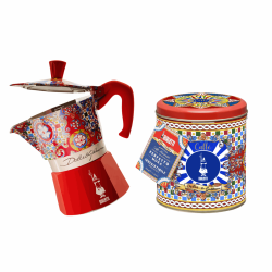 Bialetti X Dolce&Gabbana Set Regalo Carretto Siciliano (Moka 3 Tazza e Caffè)