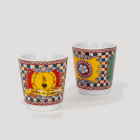 Bialetti X Dolce&Gabbana Sicilian Cart Presentpaket (Moka 2 Kopp, 2 Koppar & Guld Rörpinnar)