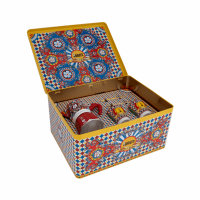 Bialetti X Dolce&Gabbana Sicilian Cart Presentpaket (Moka 2 Kopp, 2 Koppar & Guld Rörpinnar)