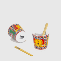 Bialetti X Dolce&Gabbana Sicilian Cart Presentpaket (Moka 2 Kopp, 2 Koppar & Guld Rörpinnar)