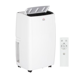 HOMCOM 14,000 BTU Mobile Air Conditioner, with LED Screen - White
