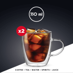 Capri dobbeltveggede glasskopper (350ml - Sett med 2)