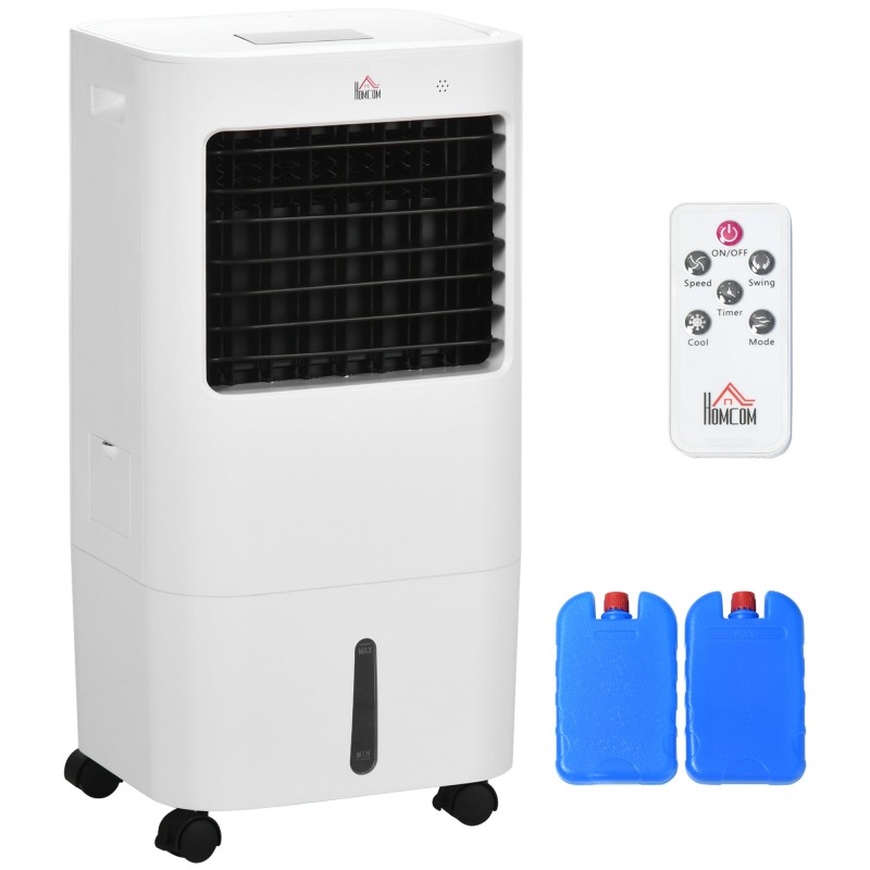 Raffreddatore d'aria HOMCOM, ventilatore mobile raffreddante umidificatore condizionatore d'aria con 15L Serbatoio dell'acqua, o