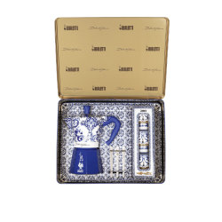Bialetti X Dolce&Gabbana Blue Mediterranean Gift Set (6 set tazza Moka e mescolatori)