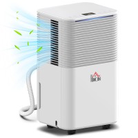 HOMCOM 10L/Day Dehumidifier | 2L Tank, Laundry Drying, Auto