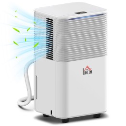 HOMCOM 12L/Day Dehumidifier | 2L Tank, Laundry Drying, Auto