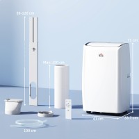 HOMCOM 14,000 Climatiseur mobile BTU, avec écran LED - Blanc