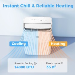 HOMCOM 14,000 BTU WiFi-aircondition med varmelegeme