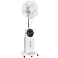 HOMCOM 135cm-jalustatuuletin vesihöyrysumuttimella, kostuttava sumutin, valkoinen