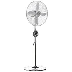 HOMCOM 16" Metall golvfläkt med oscillation, justerbar höjd - silverton