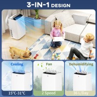 HOMCOM 14,000 Aire acondicionado móvil BTU, con pantalla LED - Blanco