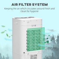 HOMCOM Luftkühler, mobiler Kühlventilator Luftbefeuchter Klimaanlage mit 15L Wassertank, Oszillation, Fernbedienung, Timer, 32x3