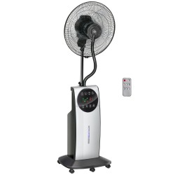 HOMCOM 16 Inch Ventilator met waternevel - Zwart