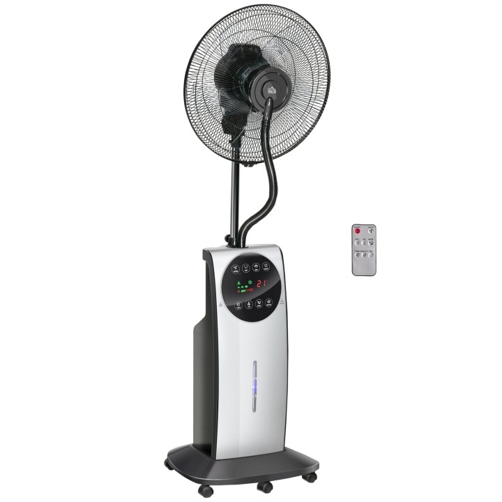 HOMCOM 16 Inch Pedestal Misting Fan - Black