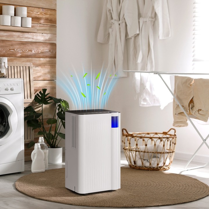 HOMCOM 12L/Day Dehumidifier with Filter | Quiet 38dB — White