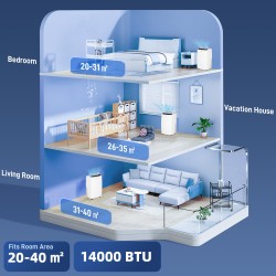 HOMCOM 14,000 Climatiseur mobile BTU, avec écran LED - Blanc