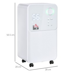 HOMCOM 12L/Day Dehumidifier | Quiet 38dB, 4 Modes, Timer