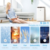 HOMCOM 14,000 BTU WiFi Condizionatore d'aria con riscaldatore