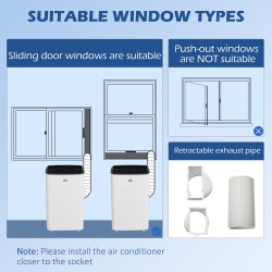HOMCOM 14,000 BTU Aire acondicionado portátil inteligente WiFi
