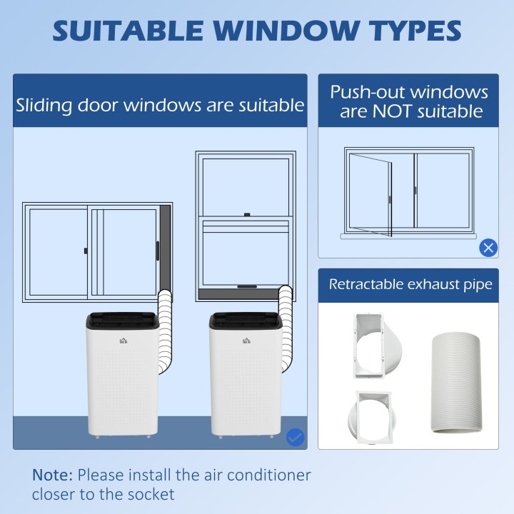HOMCOM 14,000 BTU Smart WiFi Portable Air Conditioner