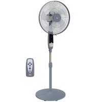 HOMCOM 16Ventilateur sur pied oscillant avec télécommande, gris