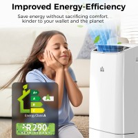 HOMCOM 14000 BTU Mobiele airconditioner, 35m², Slimme thuis-WiFi, met ontvochtiger, ventilator, 24H timer, raamkit, wit