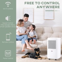 HOMCOM 10L/Day Smart Dehumidifier | WiFi App, Quiet, 2.2L