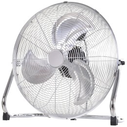 HOMCOM 18" Chrome Metal Floor Fan with Tilting, High Velocity, 3 Speed, Portable Gym Fan for Home Office, Silver