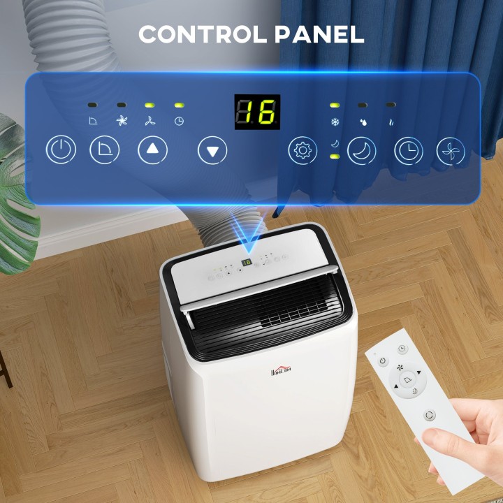HOMCOM 14,000 BTU Mobile Air Conditioner, with LED Screen - White
