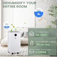 HOMCOM 10L/Day Smart Dehumidifier | WiFi App, 2.5L Tank