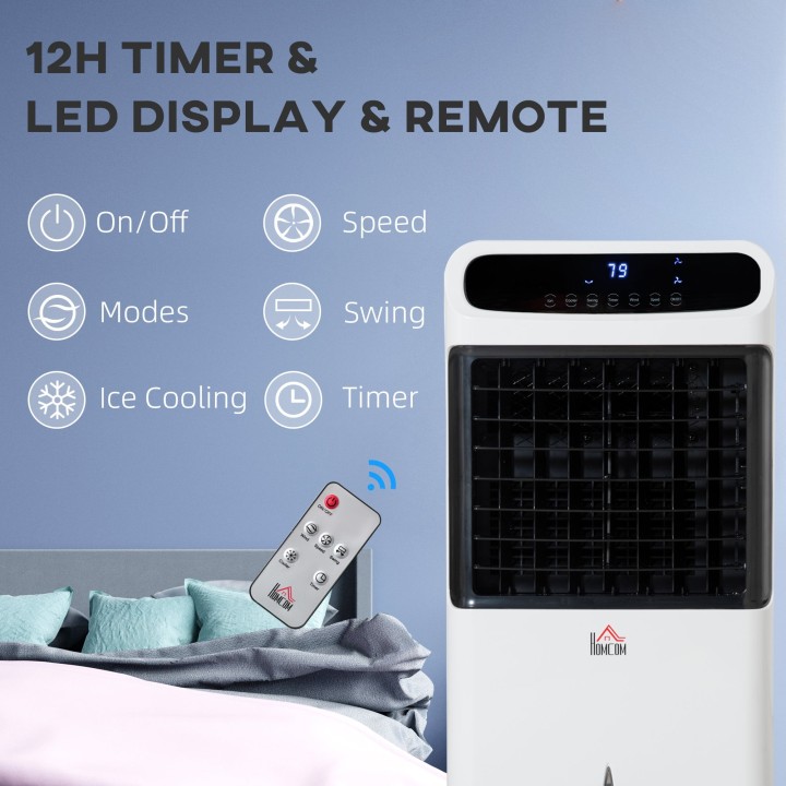 HOMCOM 12L Evaporative Mobile Air Cooler